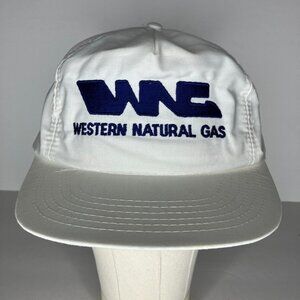 Vintage Western Natural Gas White Adjustable Hat Cap